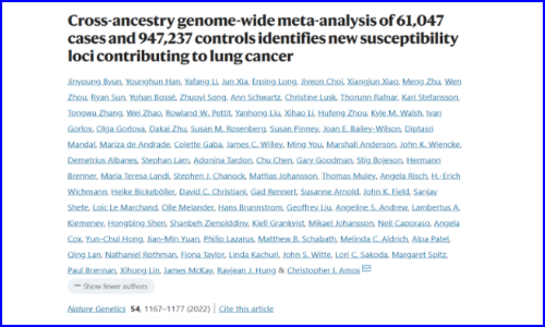 Nat Genet | 中美等多國(guó)研究團(tuán)隊(duì)完成超百萬(wàn)人跨祖先全基因組薈萃分析，鑒定新的肺癌易感位點(diǎn)