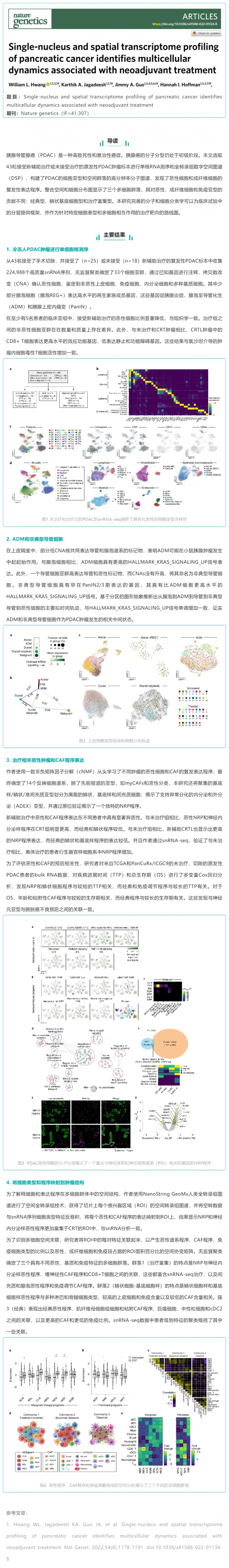 文獻(xiàn)解讀_胰腺癌的單核和空間轉(zhuǎn)錄組分析識(shí)別與新輔助治療相關(guān)的多細(xì)胞動(dòng)力學(xué)