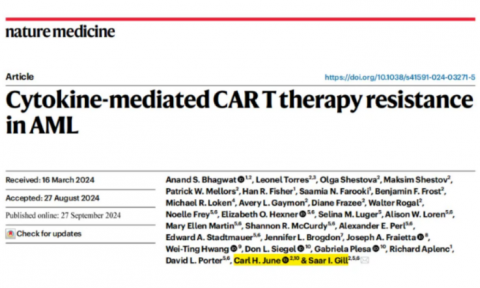 Olink HT 首文 | 急性髓性白血病患者對(duì)細(xì)胞因子介導(dǎo)的 CAR T 療法產(chǎn)生抗藥性